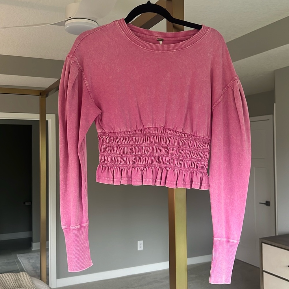 Free people pink sweatshirt